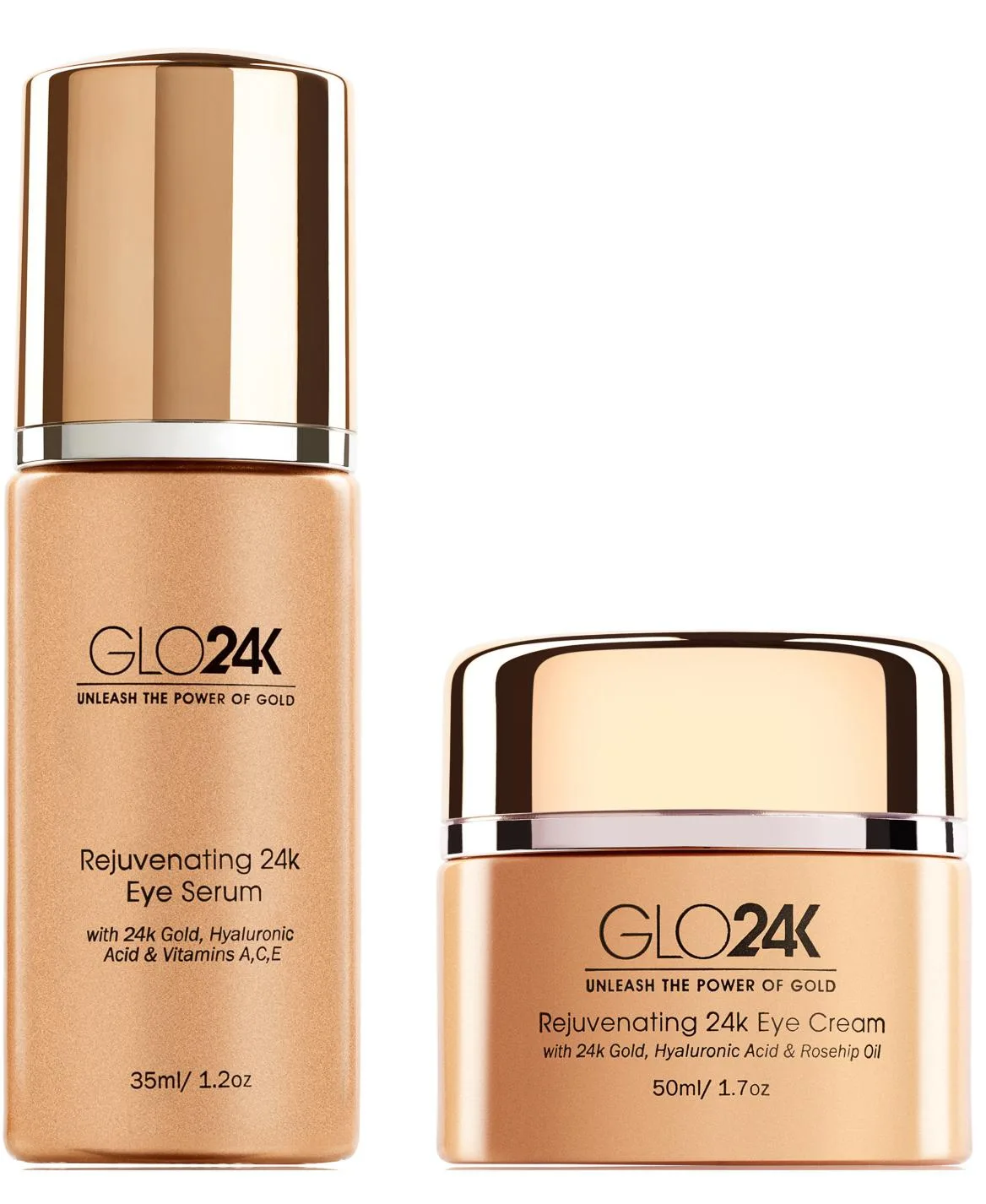 Rejuvenating 24k Eye Cream and Serum by Glo24k
