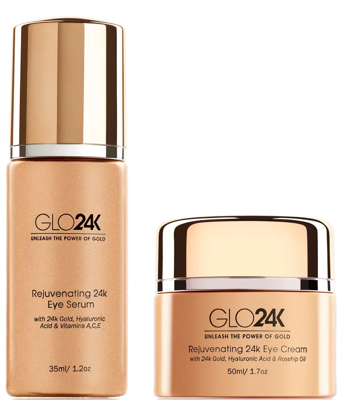 Rejuvenating 24k Eye Cream and Serum by Glo24k