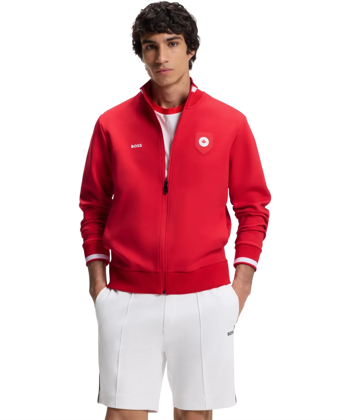 Cotton-Blend Canada Country-Flag Badge Sweatshirt by Hugo Boss