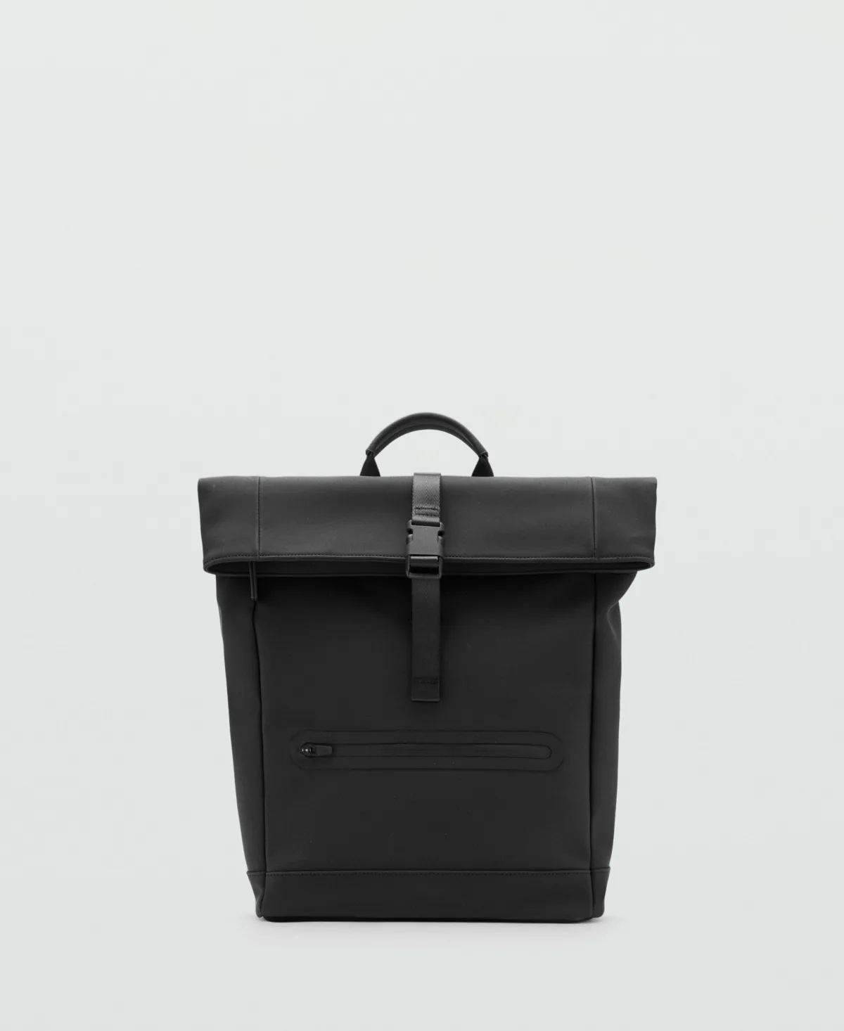 Flap Closure Rubberized Backpack by Mango