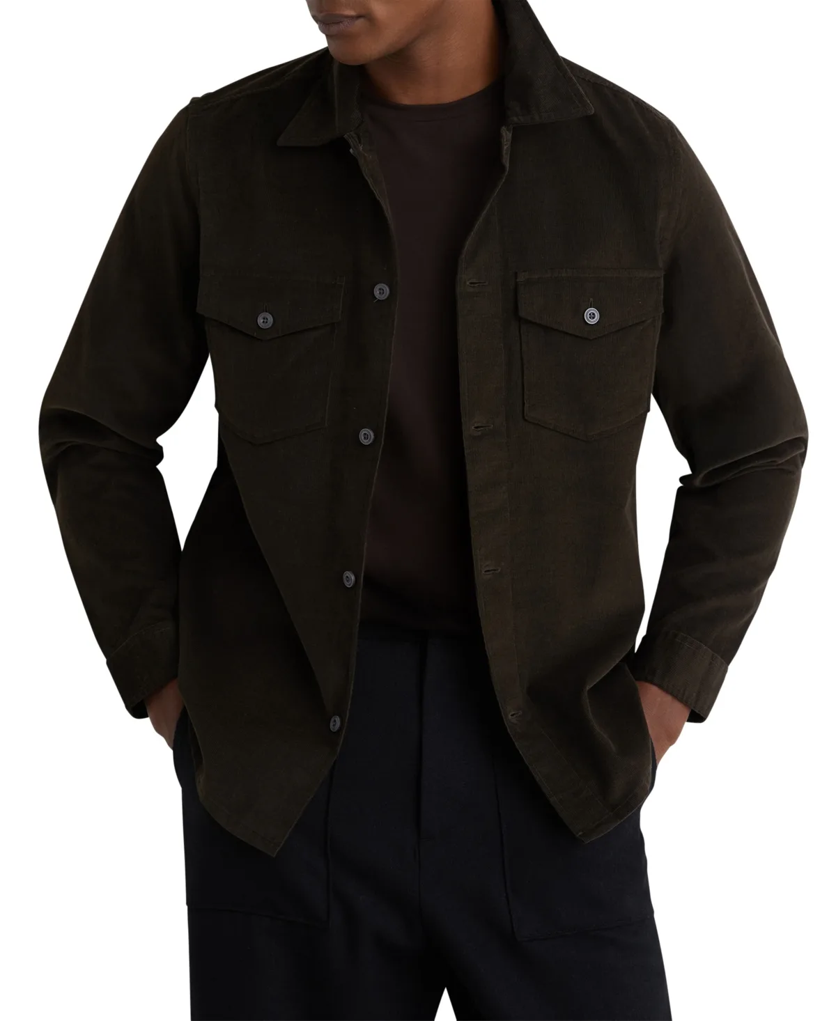 Corduroy Twin-Pocket Overshirt by Reiss