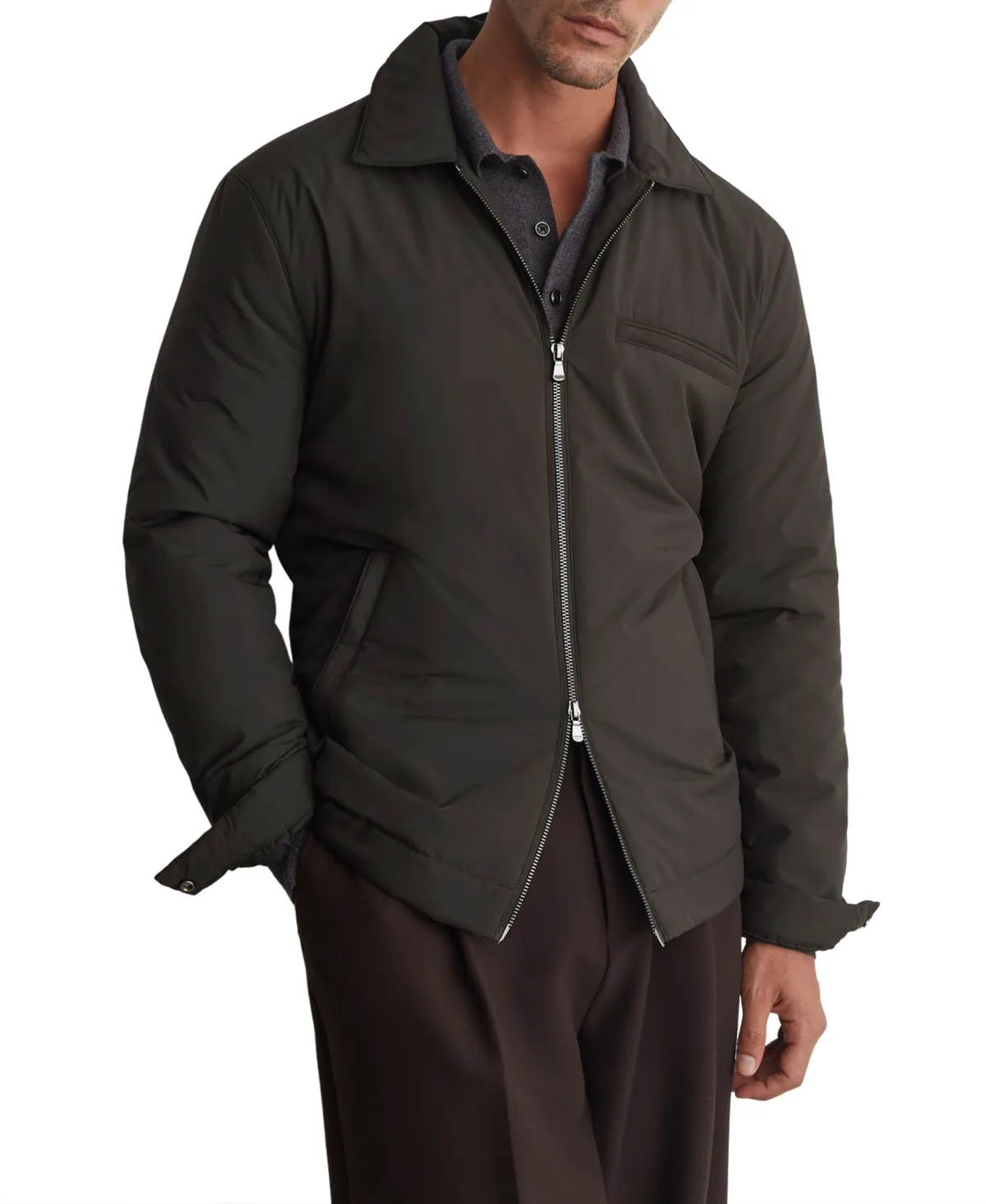 Bernardi Lightweight Padded Technical Zip-Through Jacket by Reiss