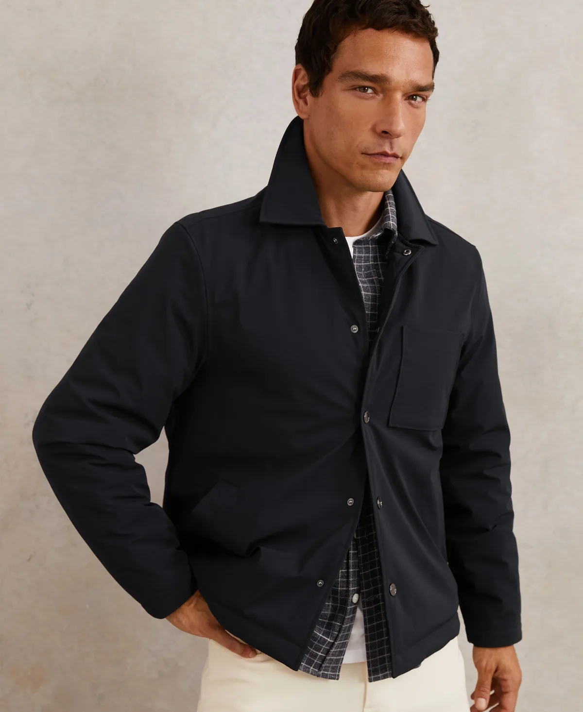 Lightly-Padded Patch-Pocket Overshirt by Reiss