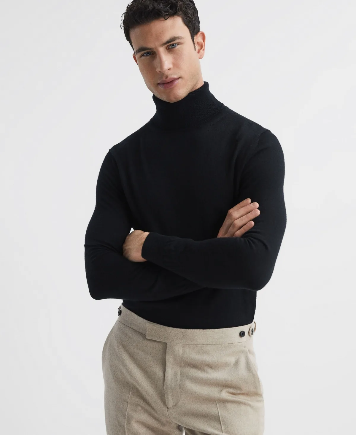 Slim Fit Merino Wool Roll Neck Sweater by Reiss