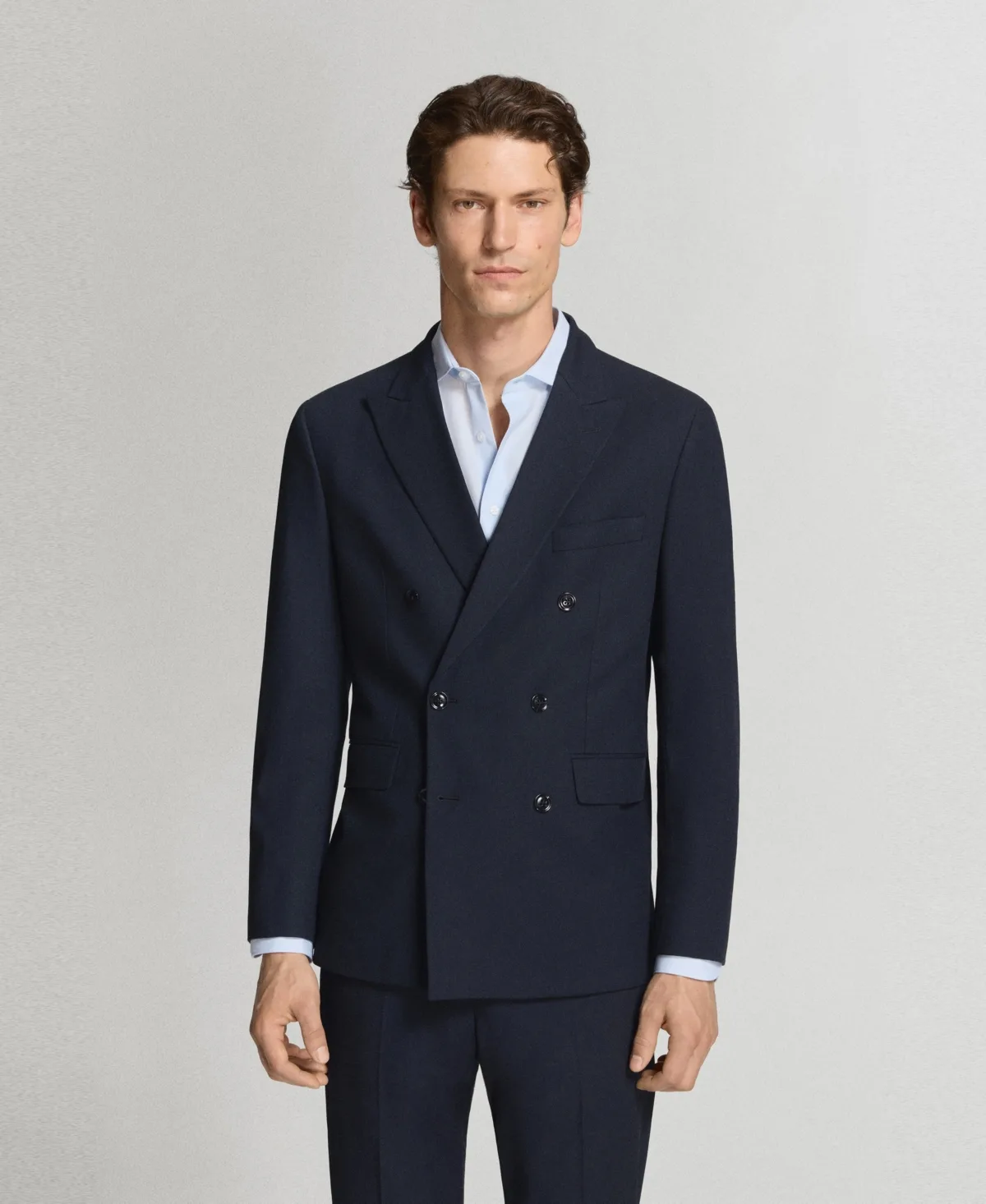 Monaco Double-Breasted Slim-Fit Suit Blazer
