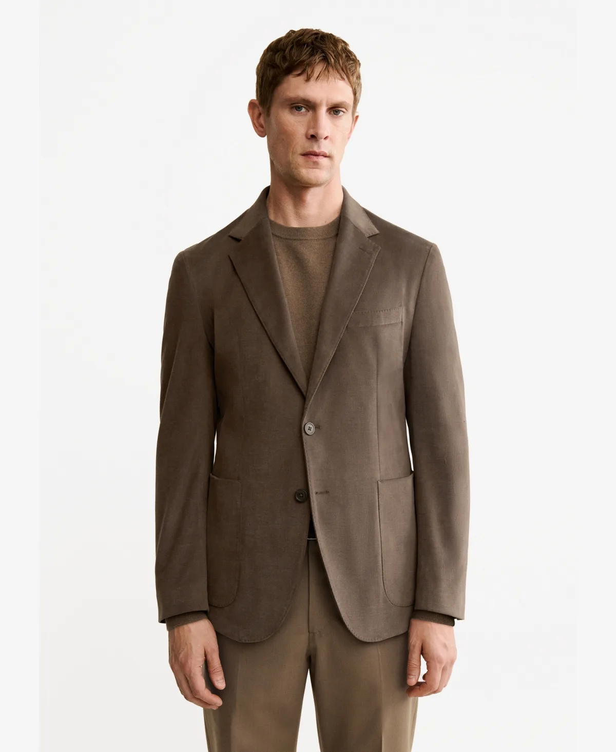 Structured Slim Fit Cotton Blazer by Mango
