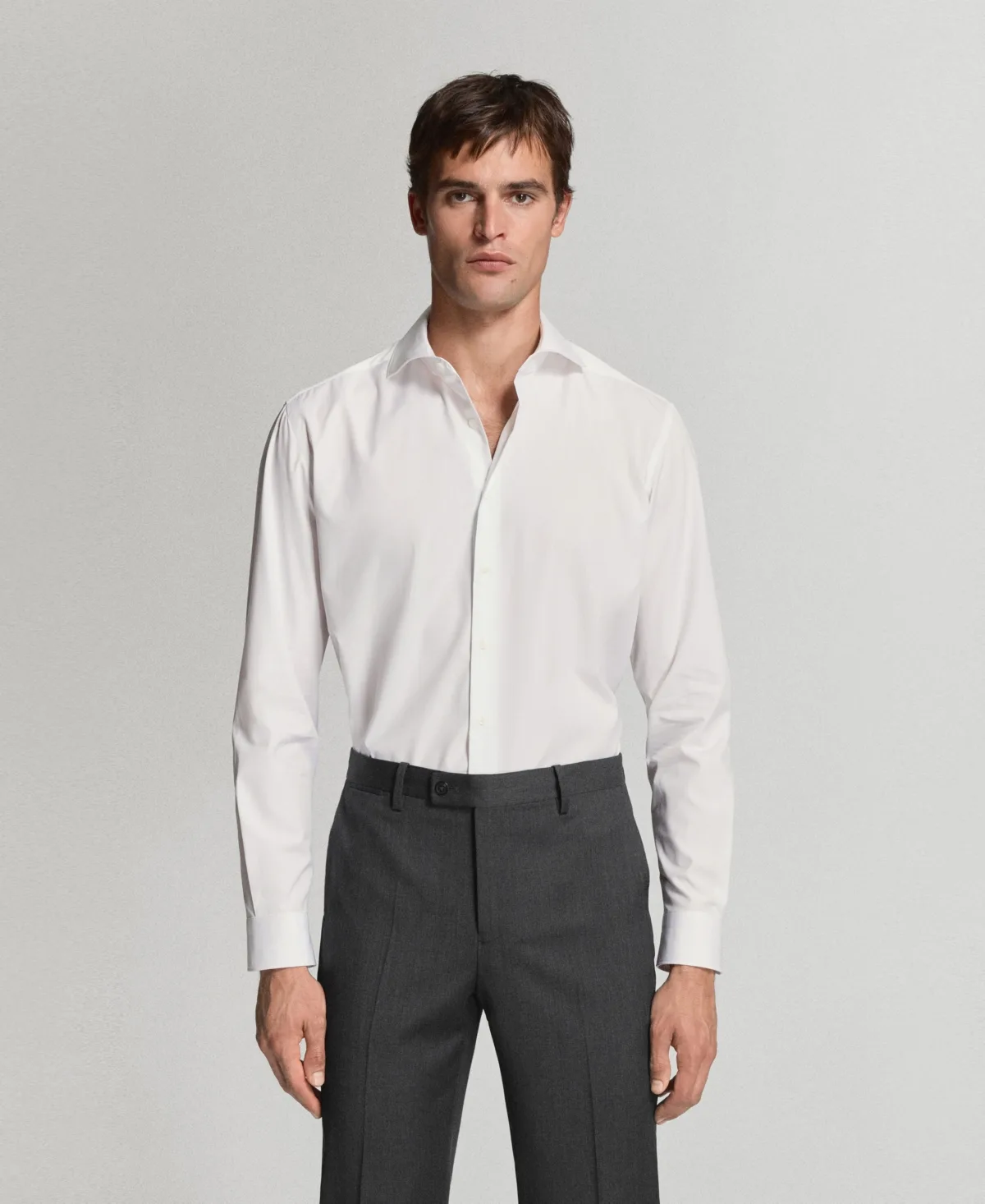 Slim-Fit Cotton Poplin Dress Shirt by Mango