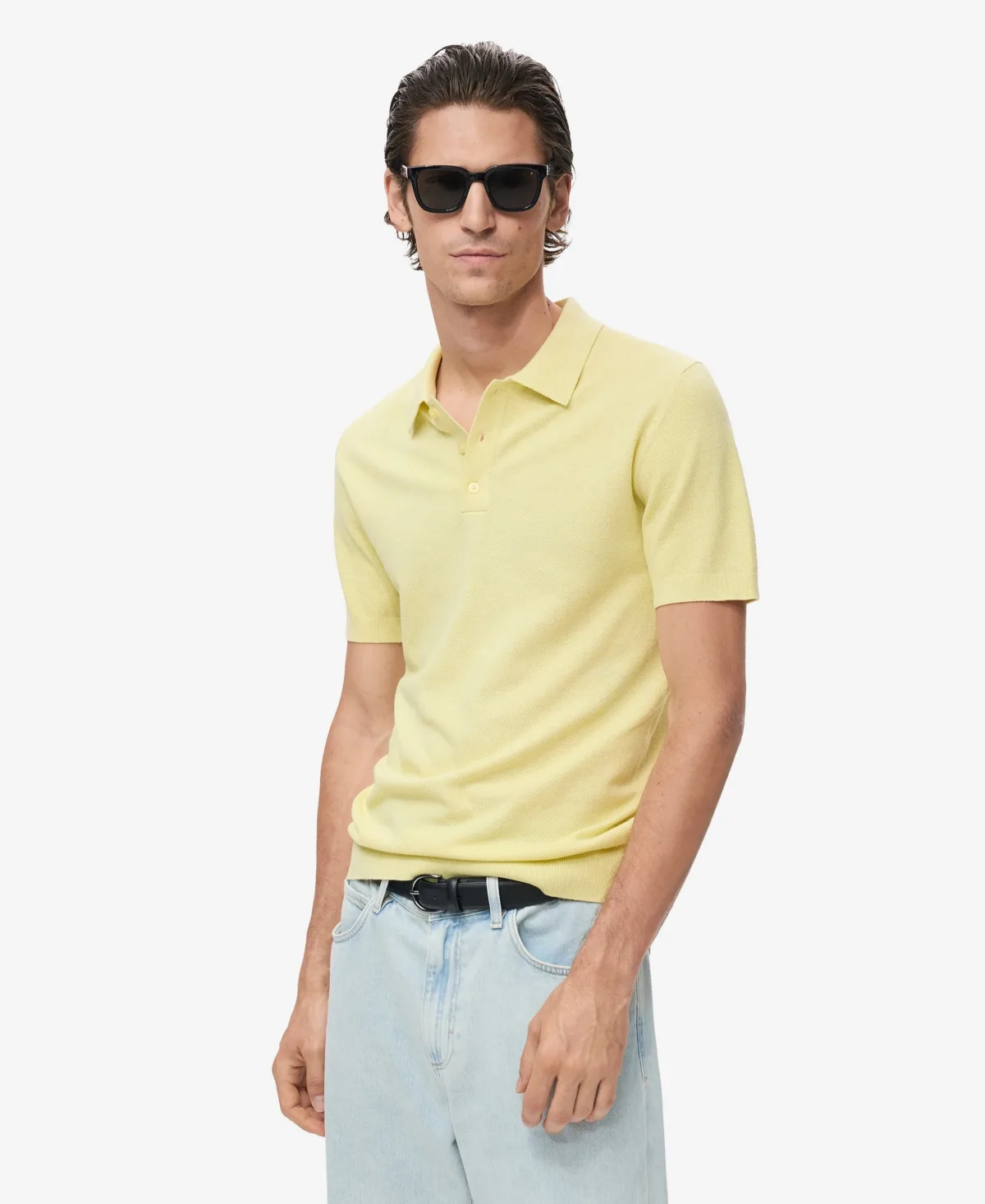 Structured Knitted Slim-Fit Polo Shirt by Mango