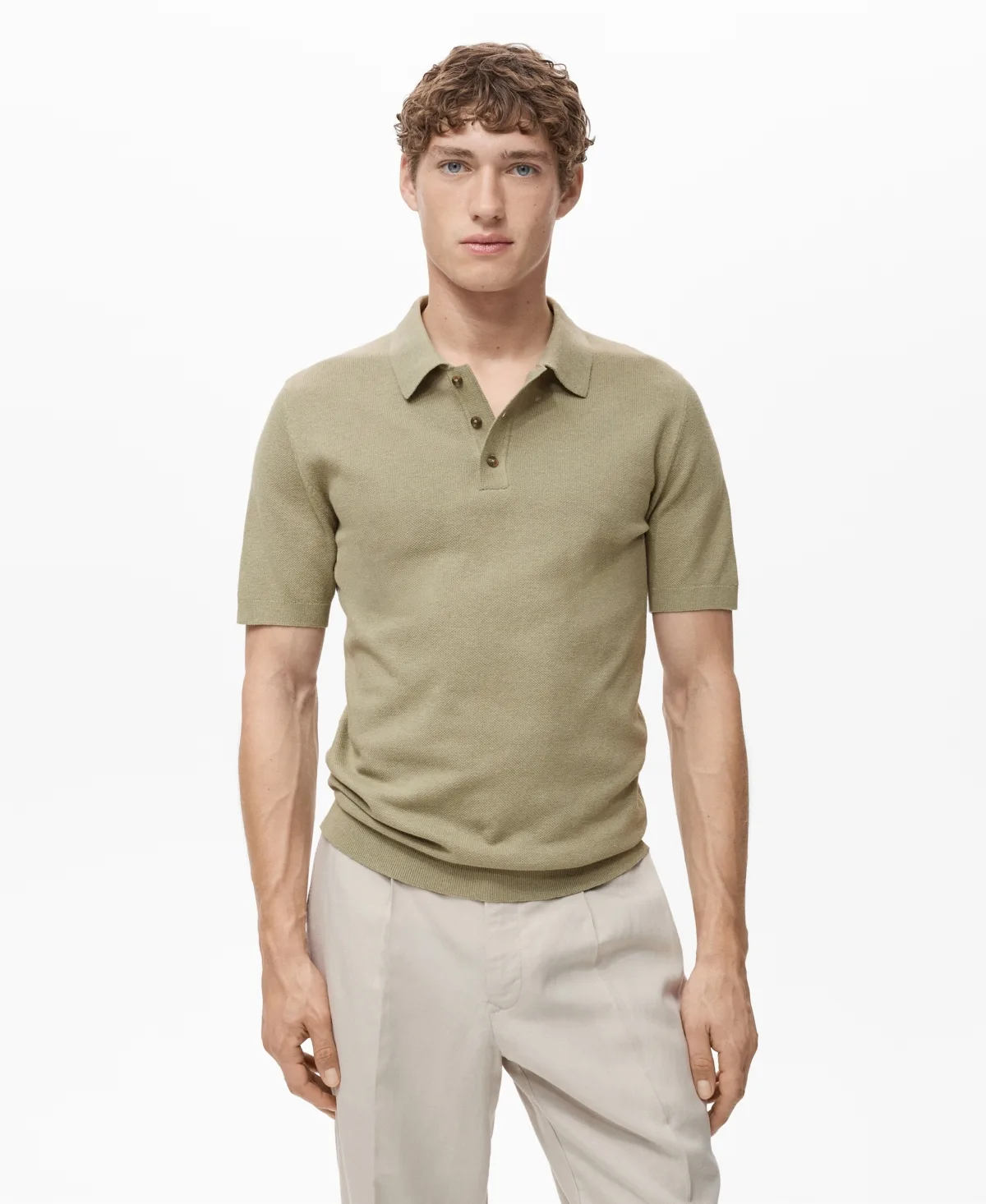 Fine-Knit Cotton Polo Shirt
