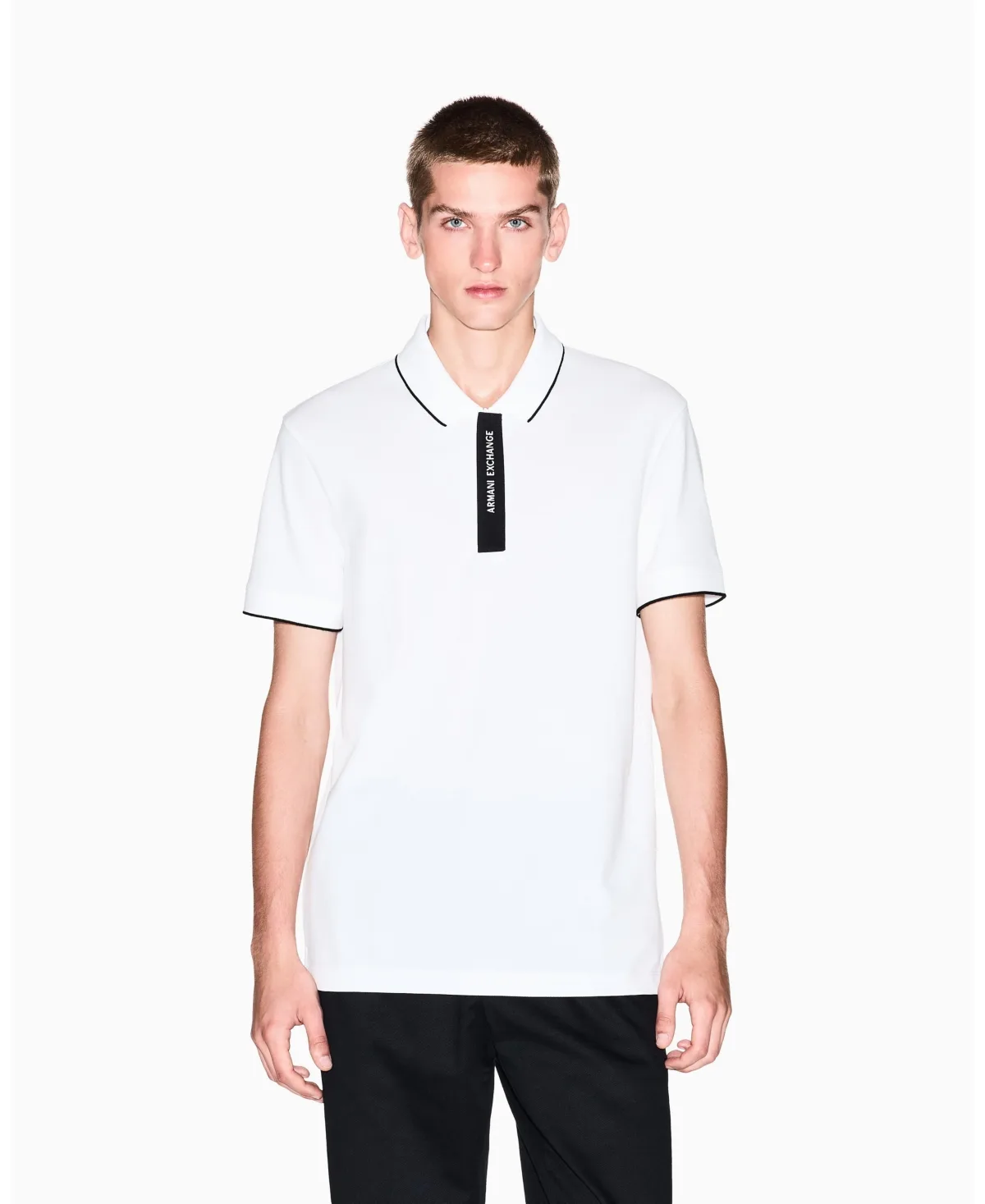 Grosgrain Logo Polo Shirt by A|x Armani Exchange