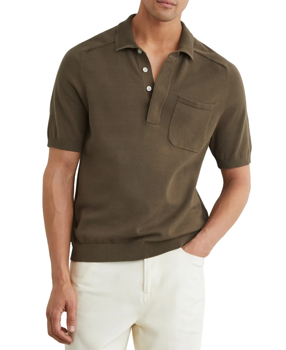 Selkirk Cotton Knit Concealed-Placket Polo Shirt by Reiss