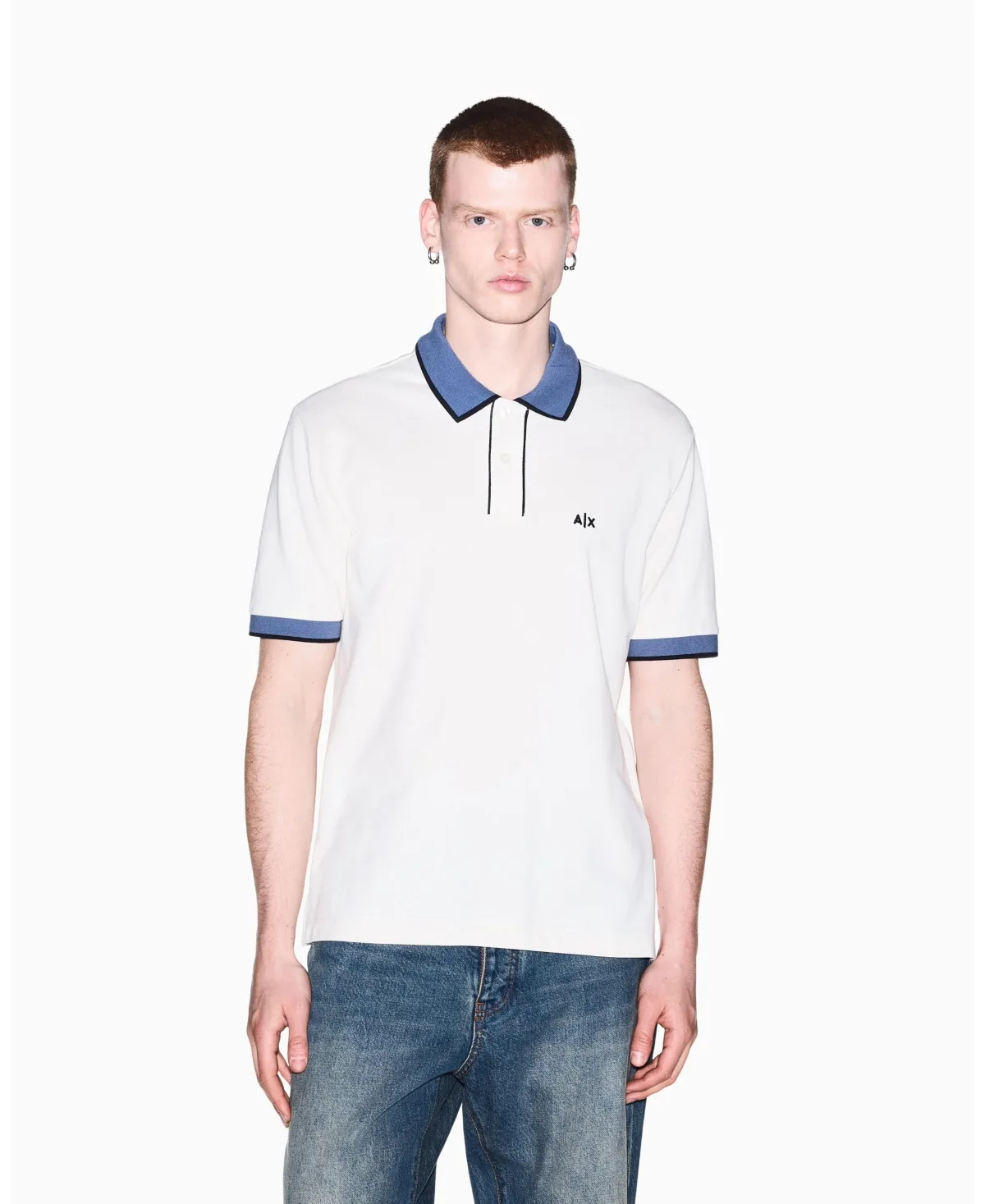 Pique Color Block Tipping Polo Shirt by A|x Armani Exchange