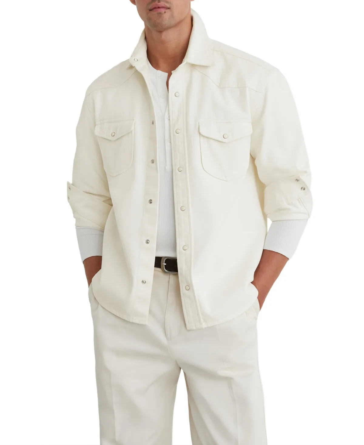Finley Denim Western Overshirt by Reiss
