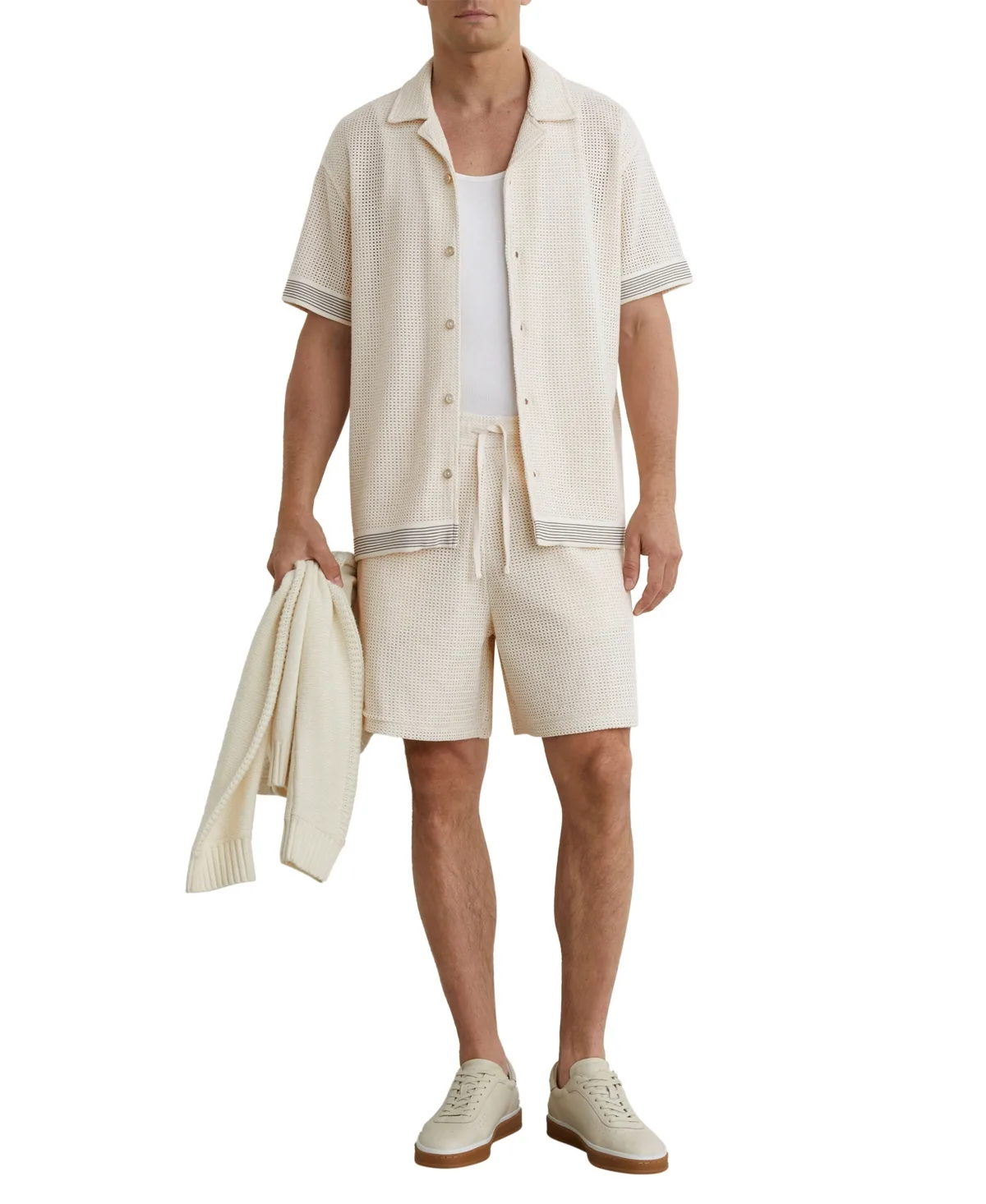 Aliso Crochet Tape Cuban Shirt by Reiss