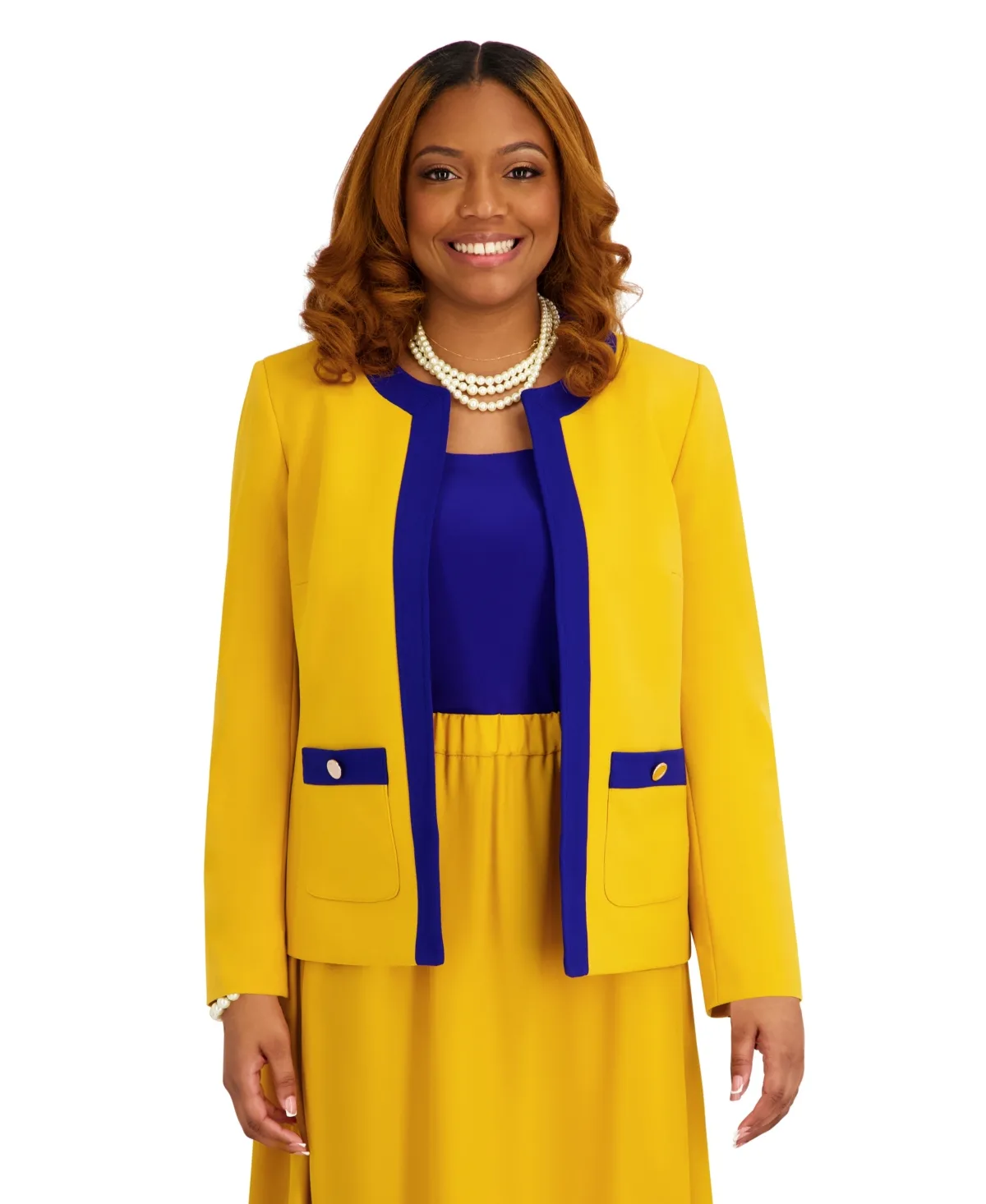 Framed Open Front Jacket by Kasper