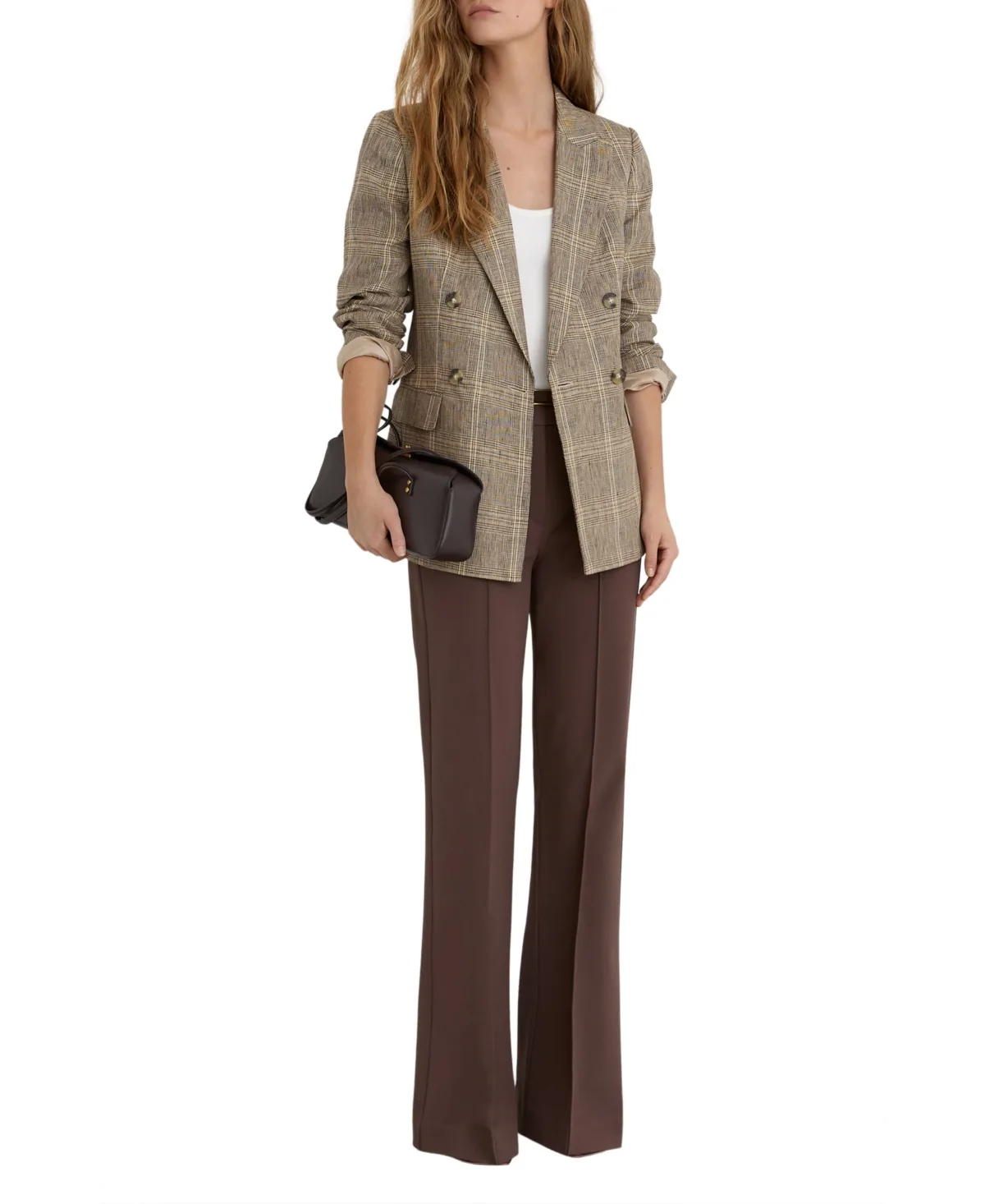 Sybil Double Breasted Check Jacket by Reiss