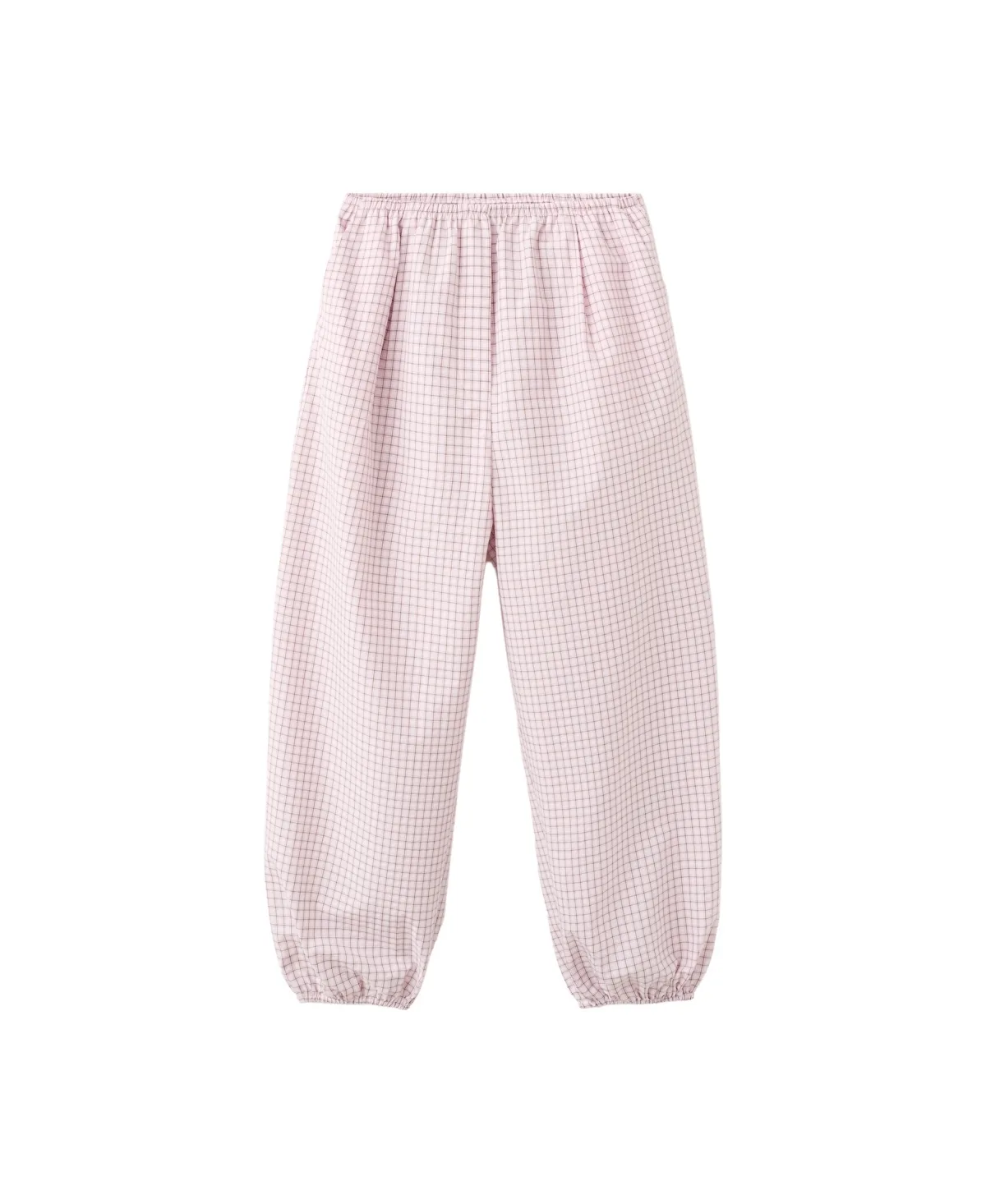 Mid-Rise Plaid Baggy Pants by Mango