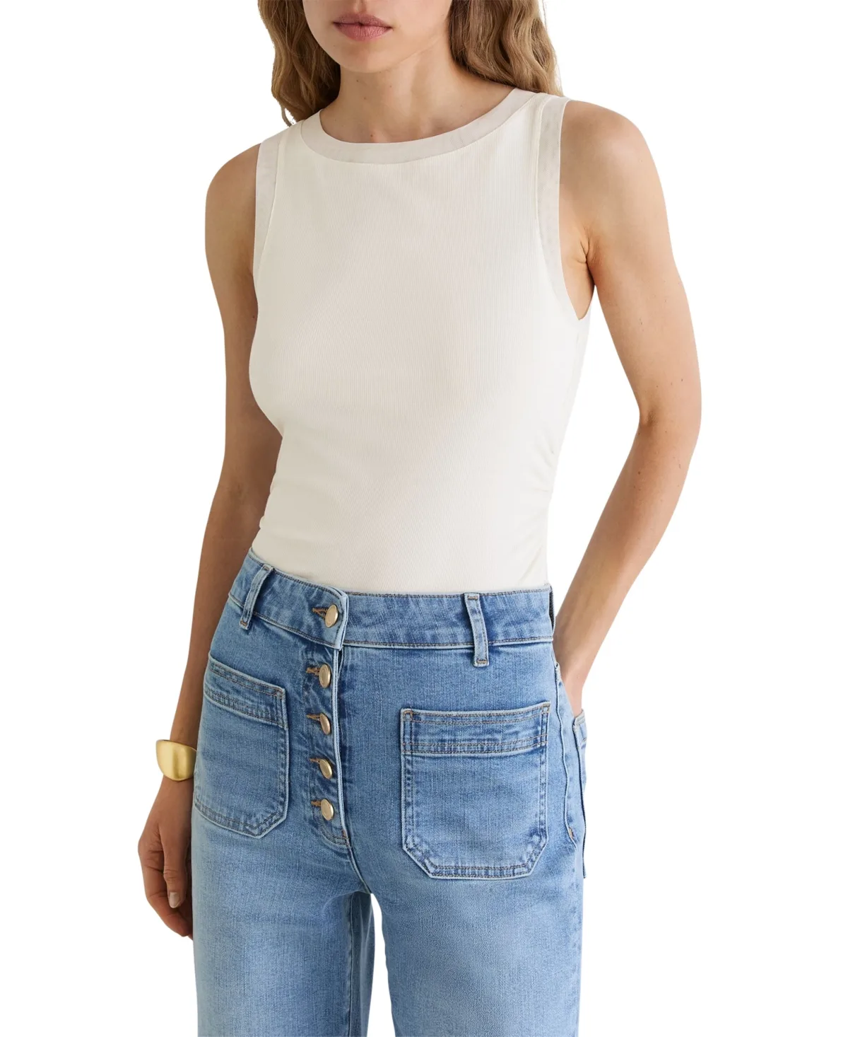 Trinny Sleeveless Ruched Vest by Reiss