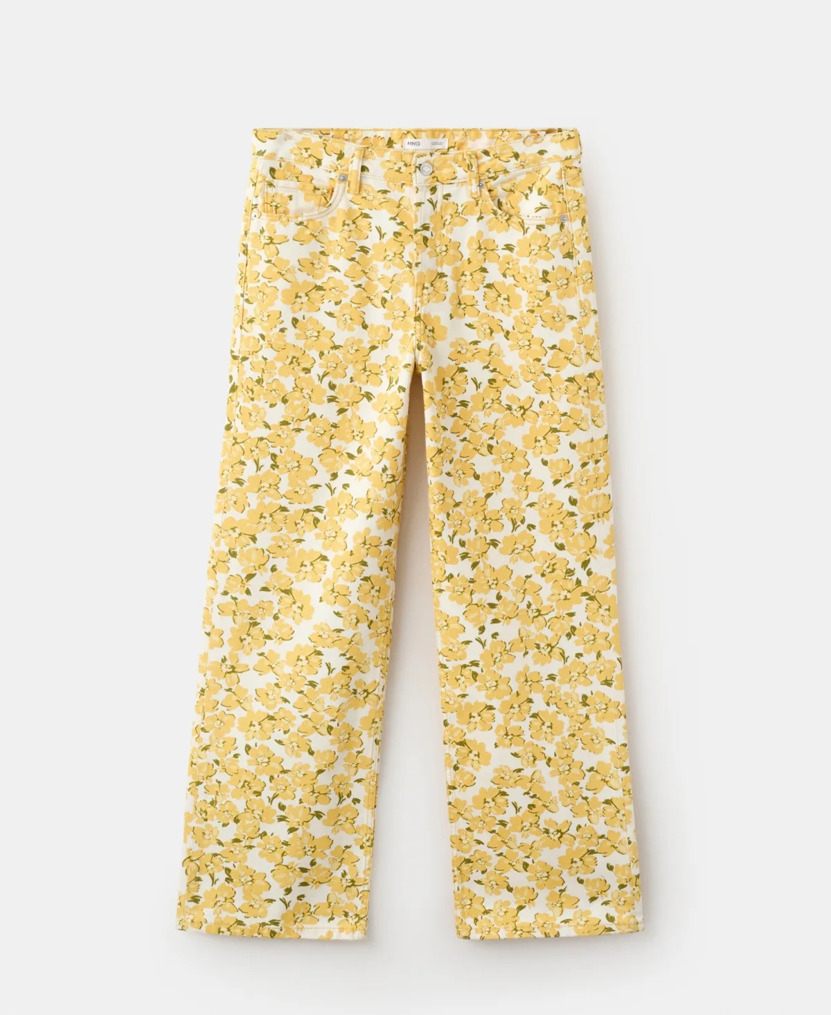 Floral Pattern Straight-Leg Jeans by Mango