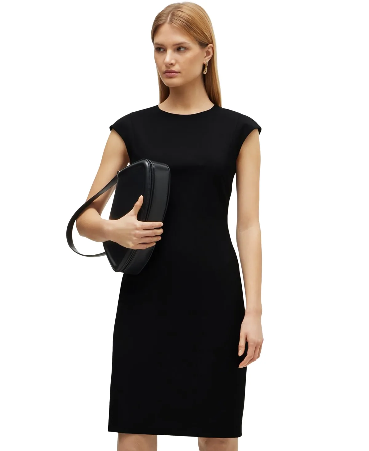 Boss by Hugo Boss Wool Cap Sleeve Slim-Fit Dress