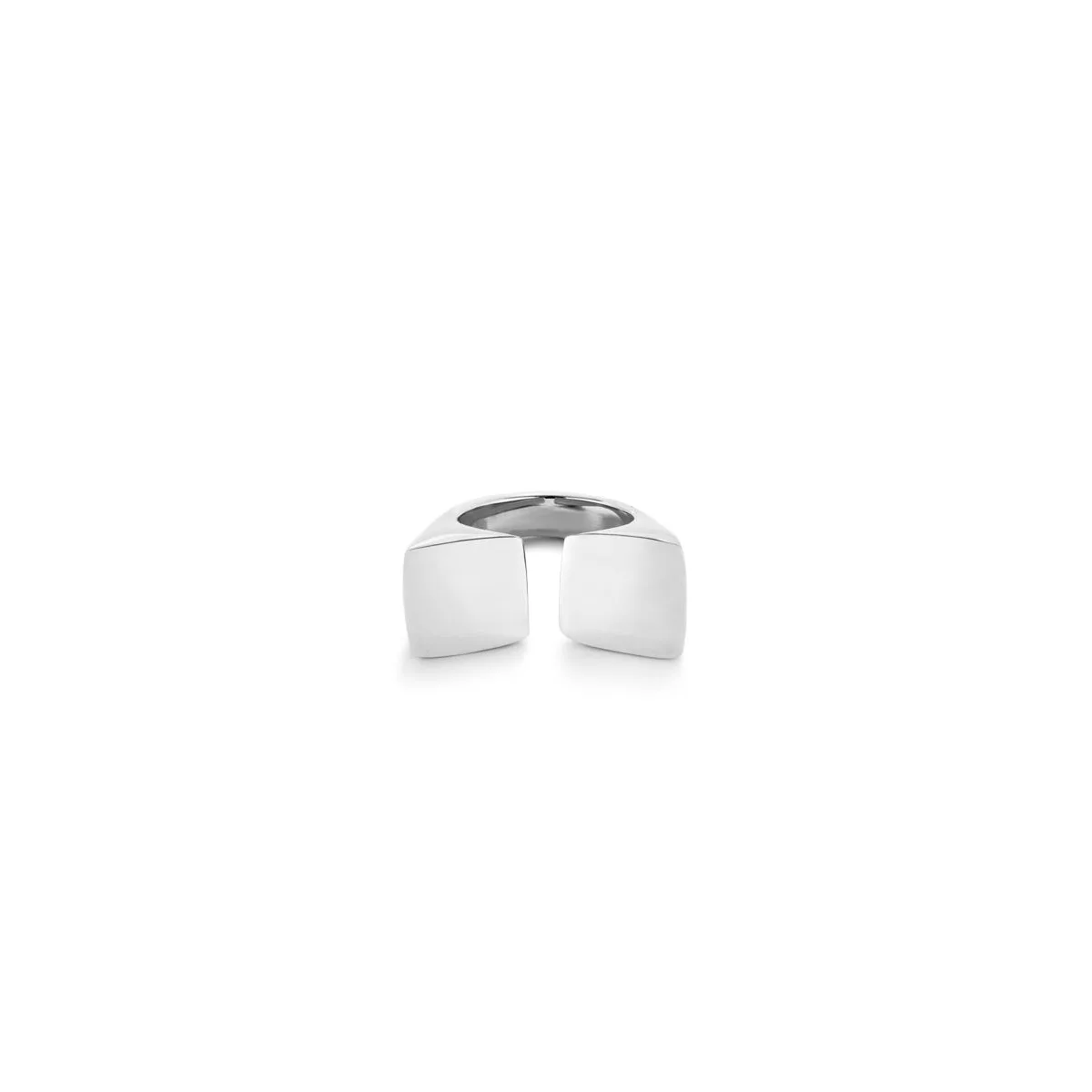Metal Alloy Ring Plated in Sterling Silver with Square Shape at the Ends by Unode50