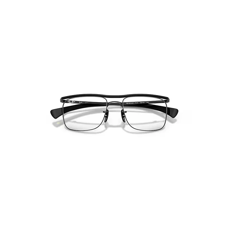 Rb6519m Optics Scuderia Ferrari Collection Eyeglasses Black Frame Clear Lenses Polarized