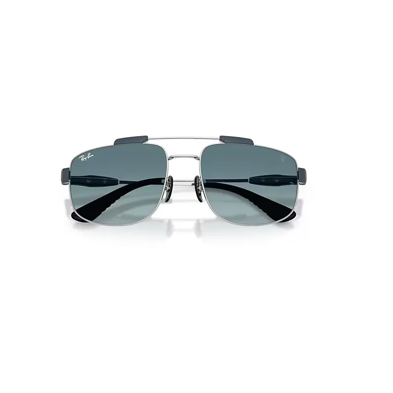 Rb3789m Scuderia Ferrari Collection Sunglasses Silver Frame Blue Lenses by Ray-Ban