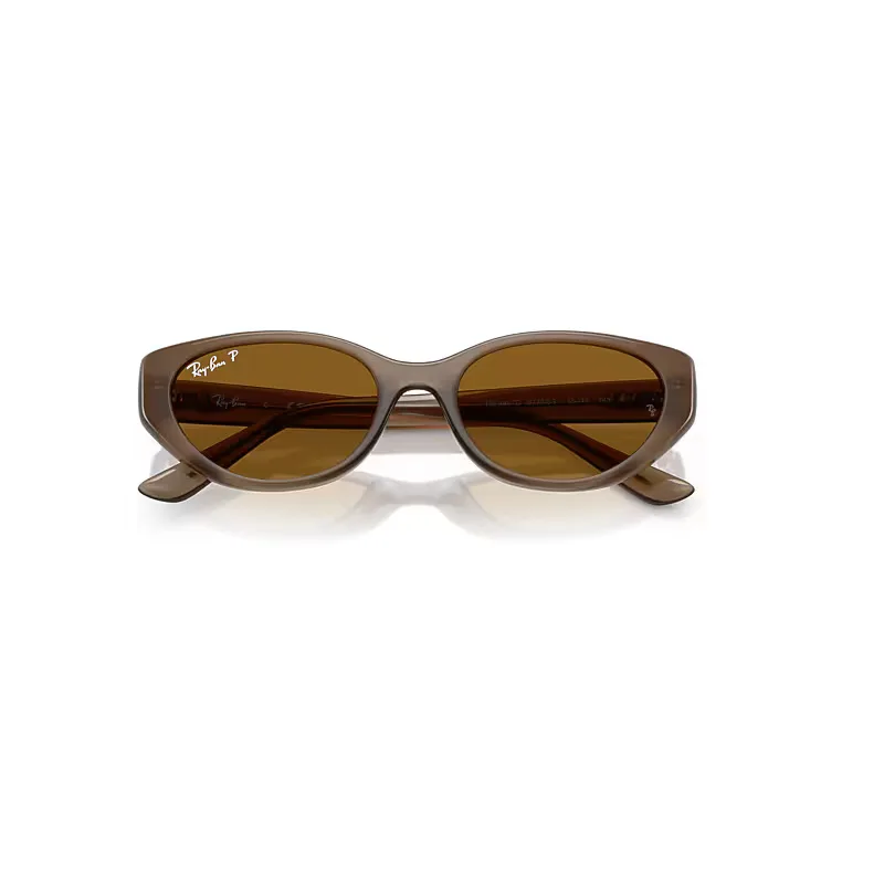 Rb4457d Bio-Based Sunglasses Transparent Brown Frame Brown Lenses Polarized by Ray-Ban