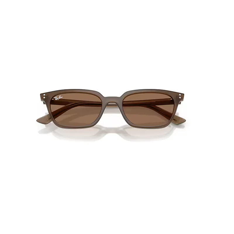 Zaya Bio-Based Sunglasses Transparent Brown Frame Brown Lenses by Ray-Ban