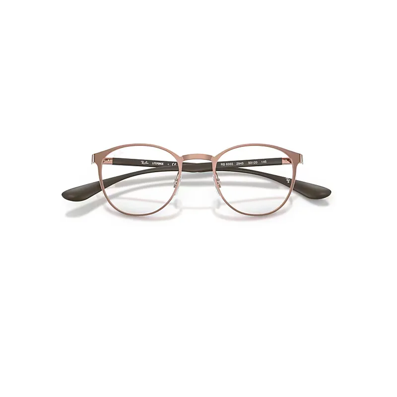 Rb6355 Optics Eyeglasses Brown Frame Transparent Lenses Polarized by Ray-Ban