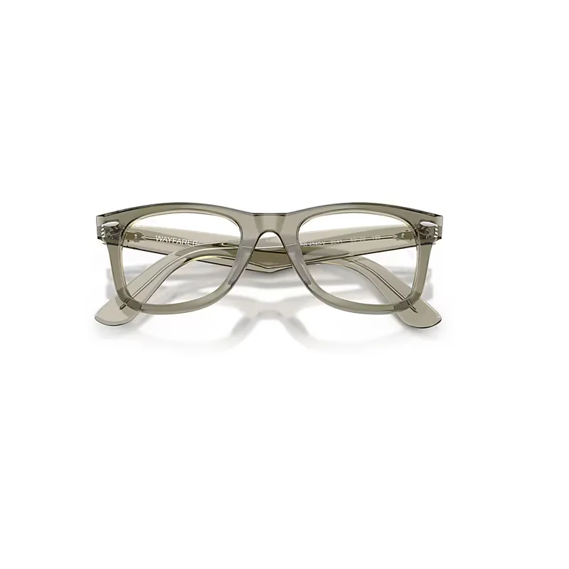 Wayfarer Ease Optics Eyeglasses Transparent Green Frame Transparent Lenses Polarized 52-22 by Ray-Ban