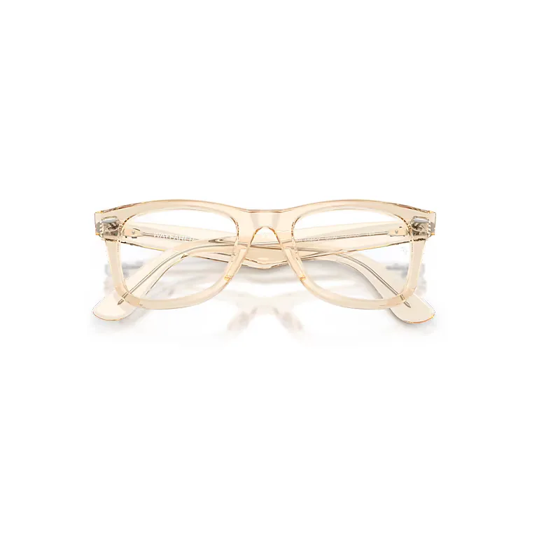 Wayfarer Ease Optics Eyeglasses Transparent Nude Frame Transparent Lenses Polarized