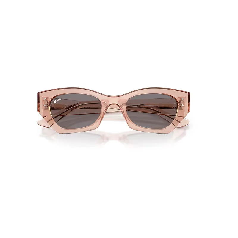 Zena Bio-Based Sunglasses Transparent Pink Frame Brown Lenses by Ray-Ban