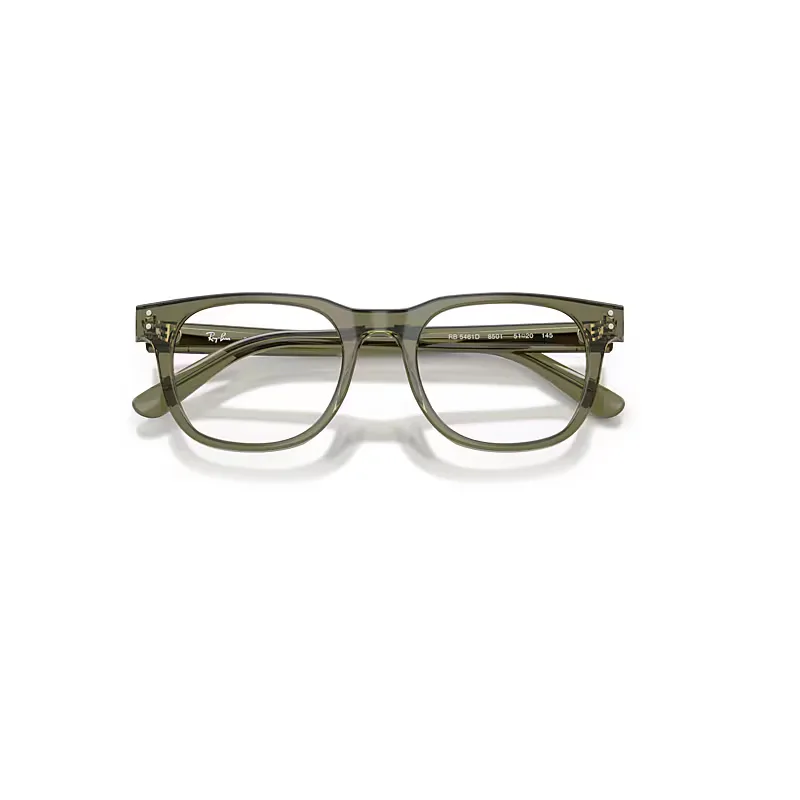 Rb5461d Optics Eyeglasses Transparent Green Frame Transparent Lenses Polarized by Ray-Ban