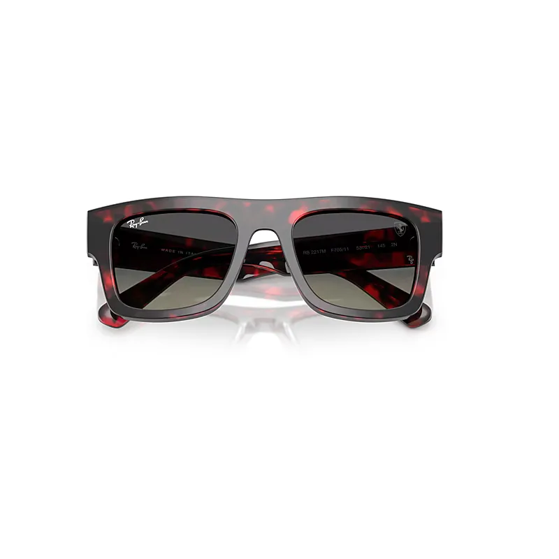 Rb2217m Scuderia Ferrari Collection Sunglasses Red Havana Frame Grey Lenses