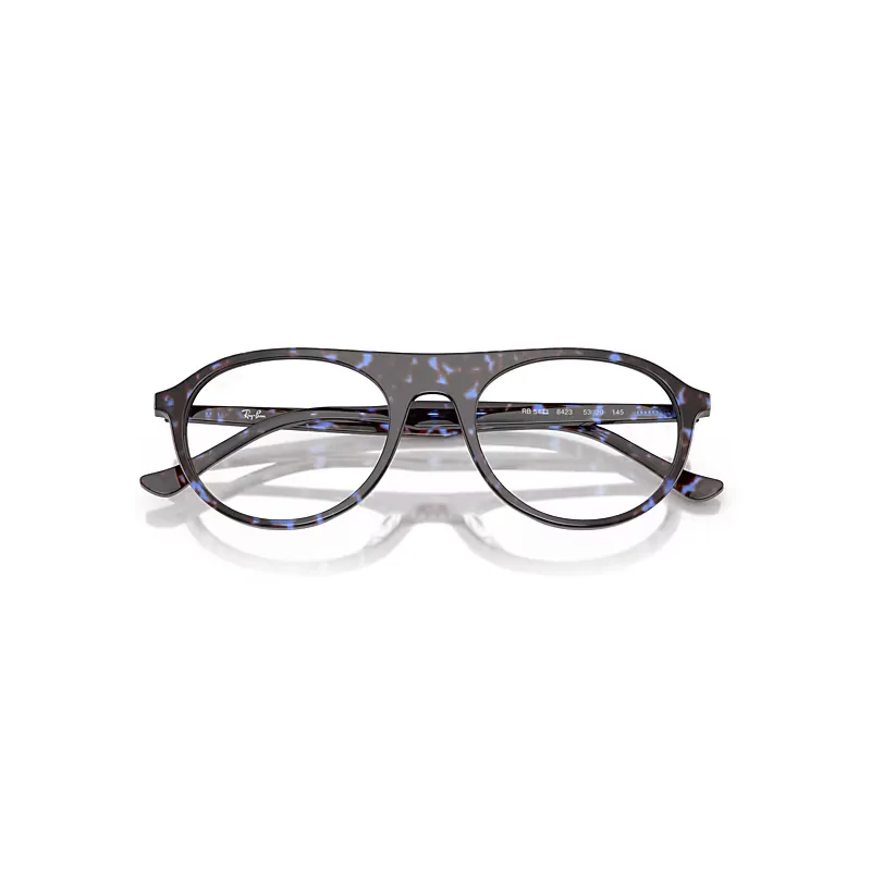 Rb5441 Optics Eyeglasses Havana Blue Turtle Frame Clear Lenses Polarized by Ray-Ban