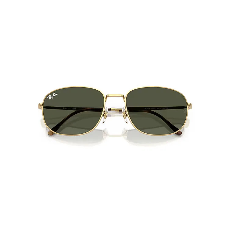 Rb3754 Sunglasses Arista Gold Frame Green Lenses by Ray-Ban