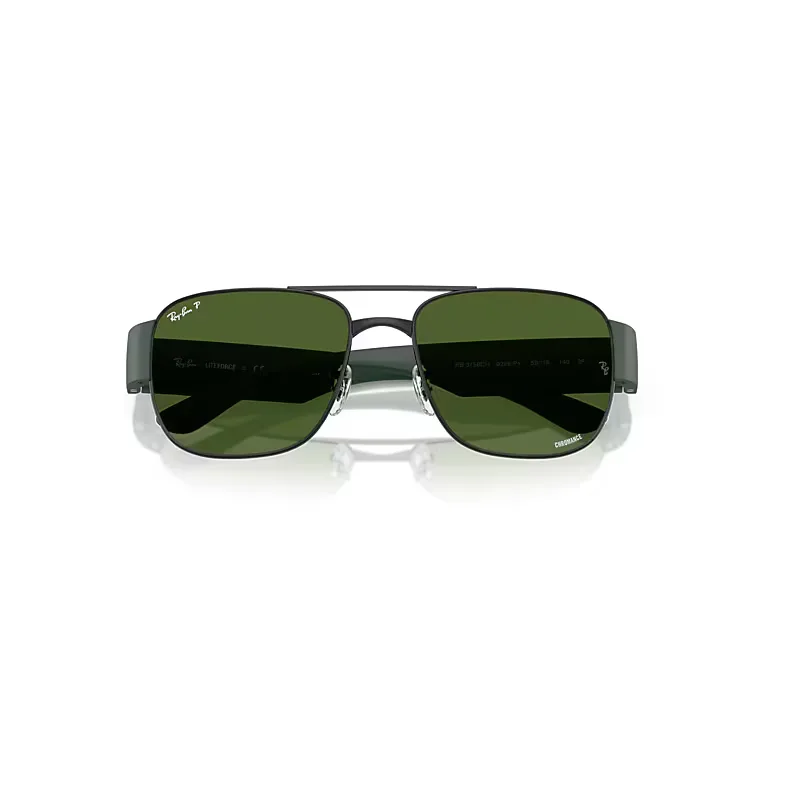 Rb3756 Polarized+ Lenses Sunglasses Sand Black Frame Green Lenses Polarized by Ray-Ban