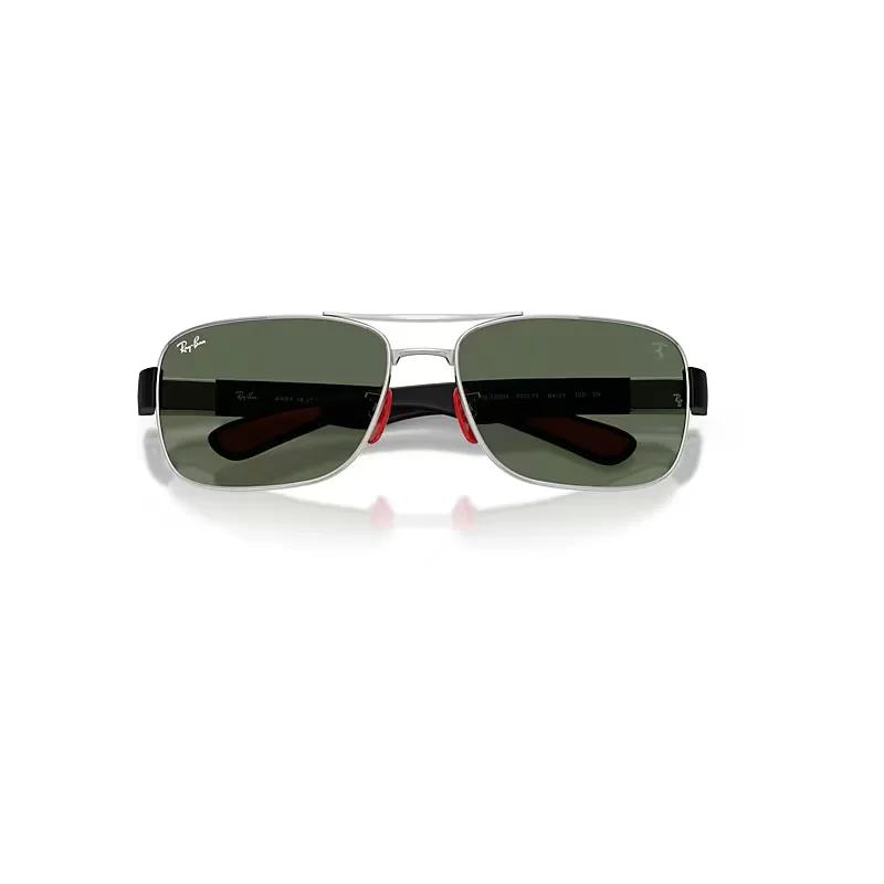 Rb3763m Scuderia Ferrari Collection Sunglasses Matte Black Frame Green Lenses by Ray-Ban