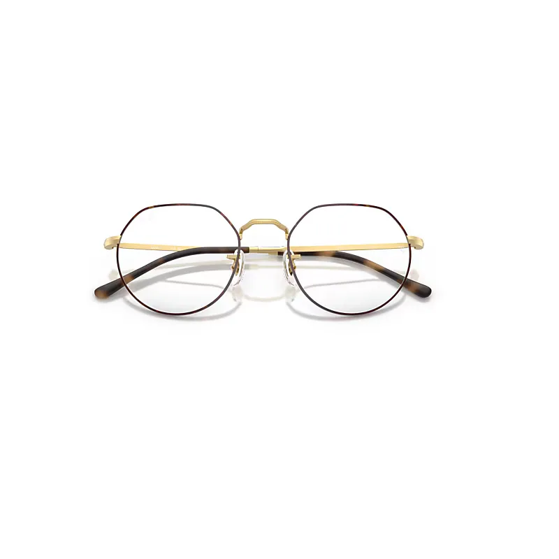 Jack Optics Eyeglasses Matte Arista Gold Frame Clear Lenses Polarized by Ray-Ban
