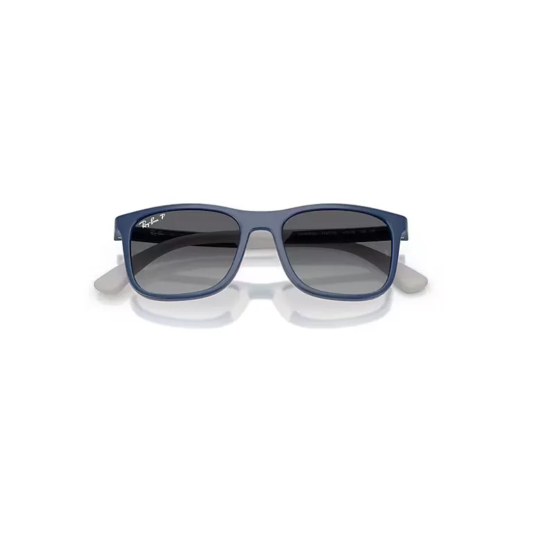 Rb9084s Bio-Based Sunglasses Blue on Rubber Grey Frame Grey Lenses Polarized by Ray-Ban