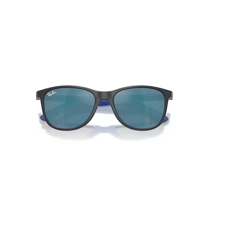 Rb9077s Bio-Based Sunglasses Grey on Rubber Blue Frame Blue Lenses by Ray-Ban