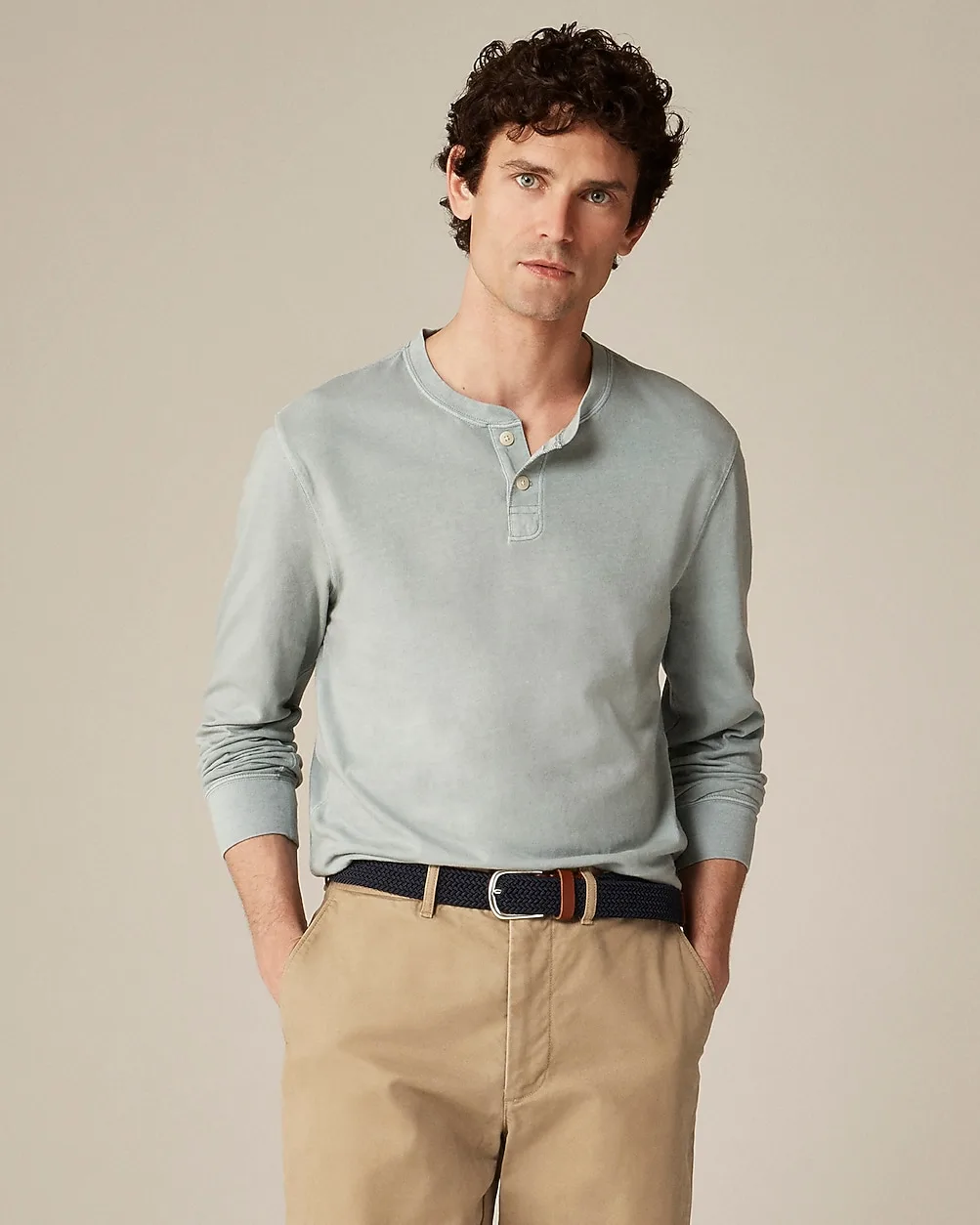 Slim Vintage-Wash Cotton Henley by J.Crew