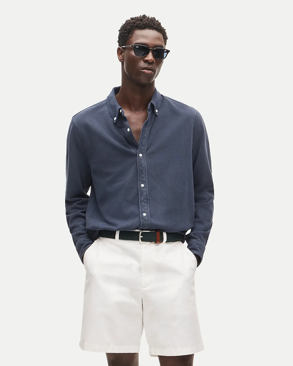 Washed Piqué Button-Down Shirt by J.Crew