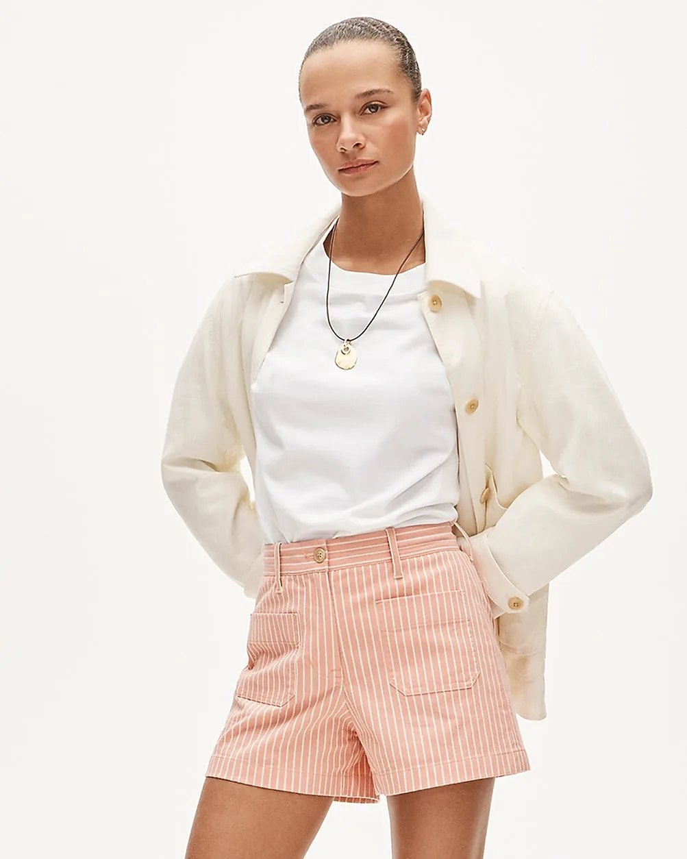 Patch-Pocket Chino Short in Stripe by J.Crew