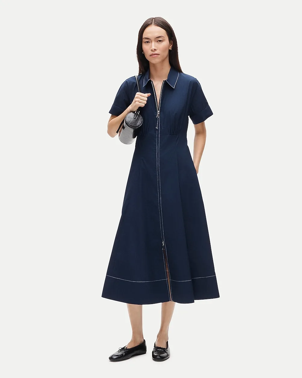 Arden Shirt-Dress in Cotton Poplin