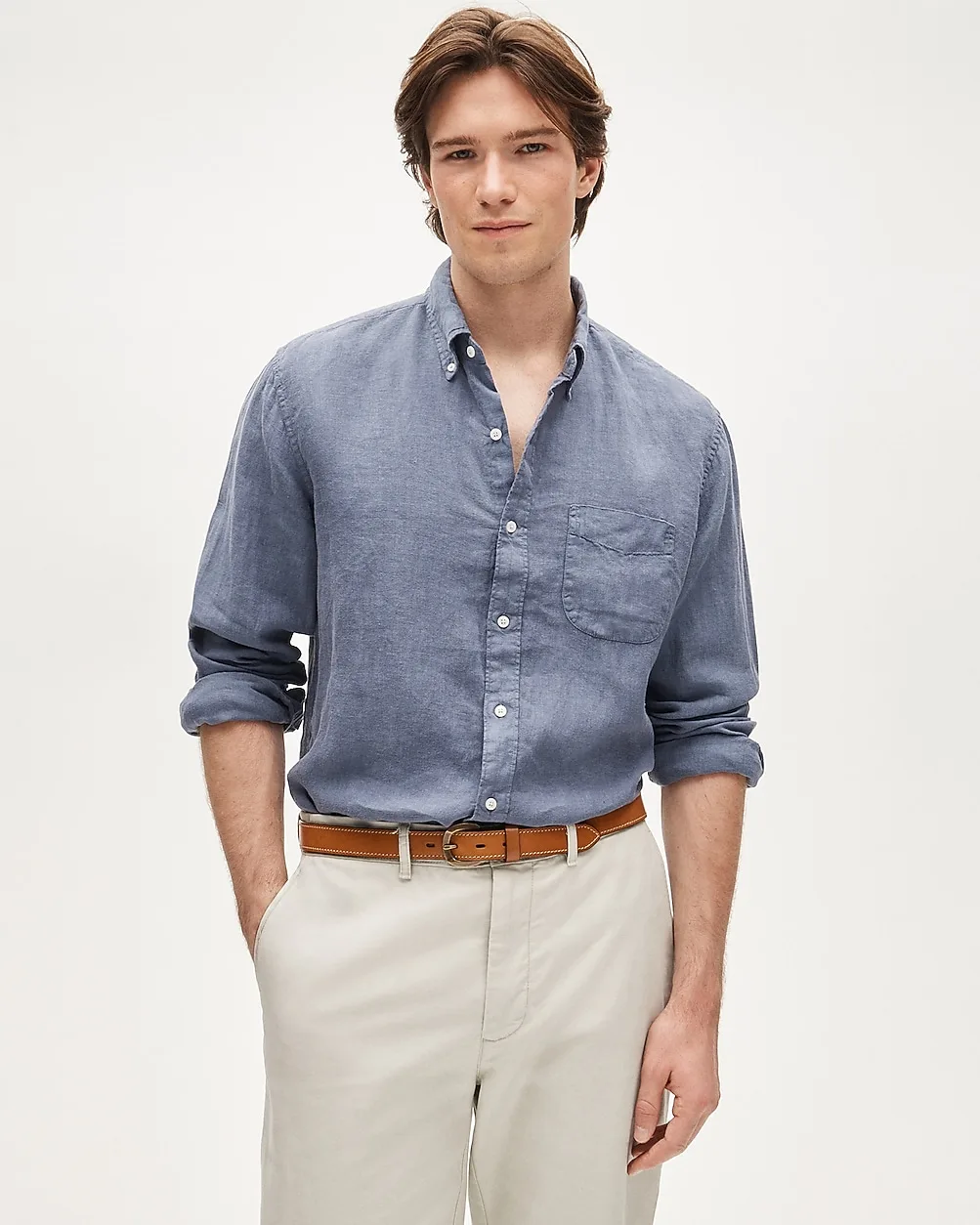 Slim Baird McNutt Garment-Dyed Irish Linen Shirt by J.Crew