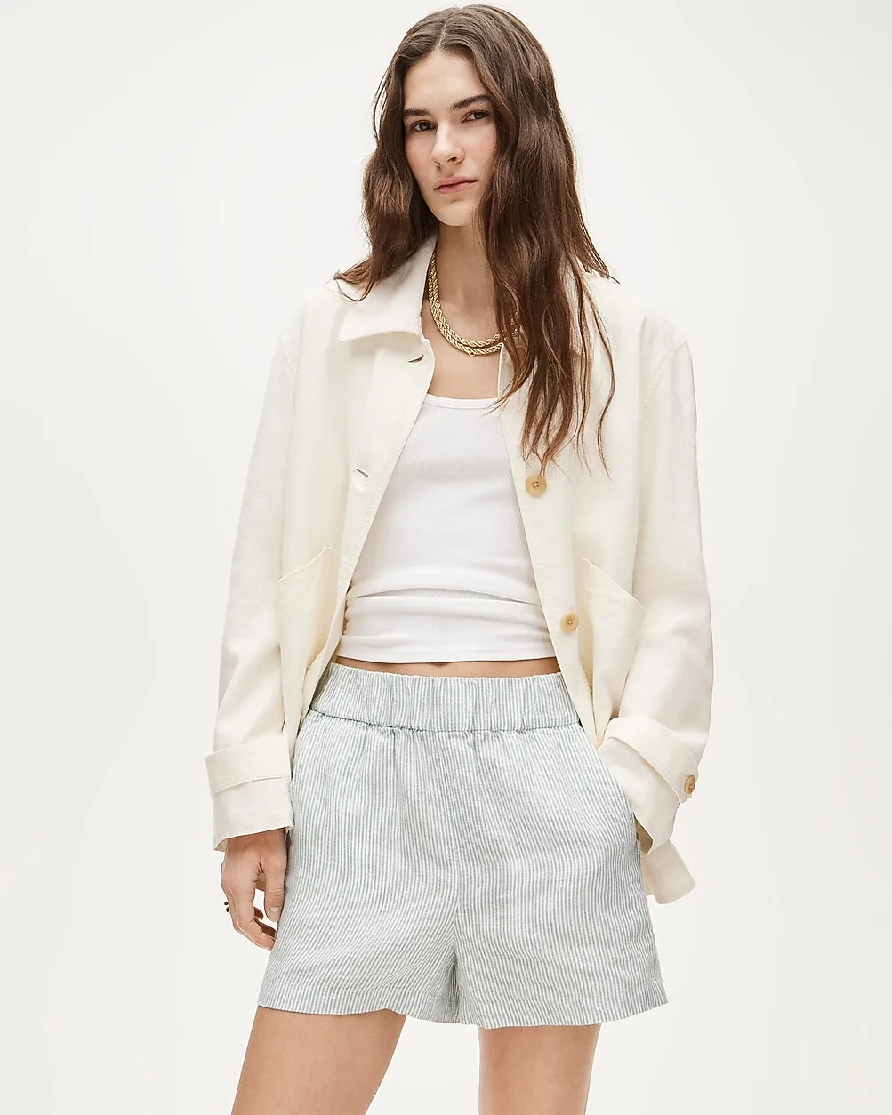 Tropez Short in Linen Stripe by J.Crew