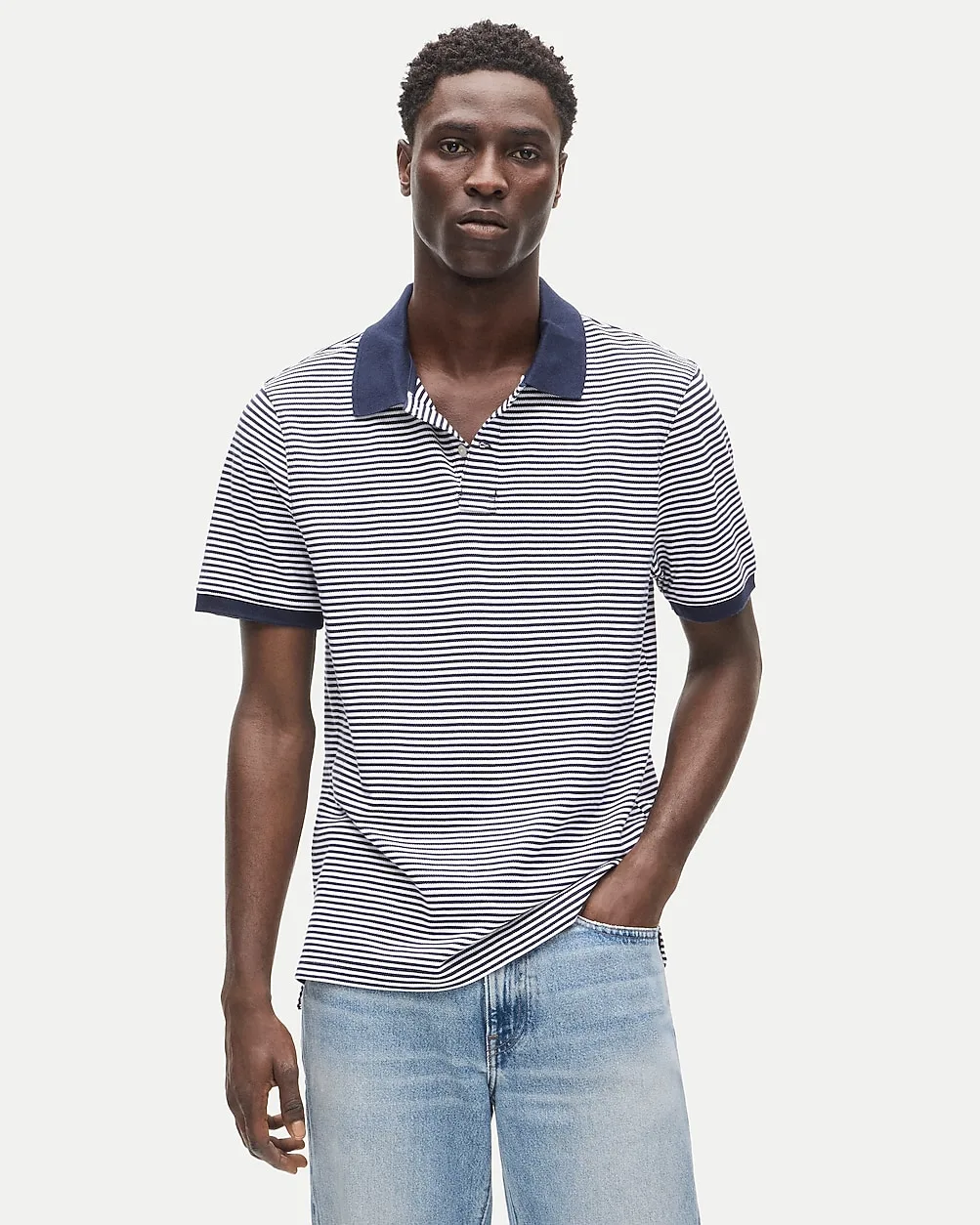 Piqué Polo Shirt in Stripe by J.Crew