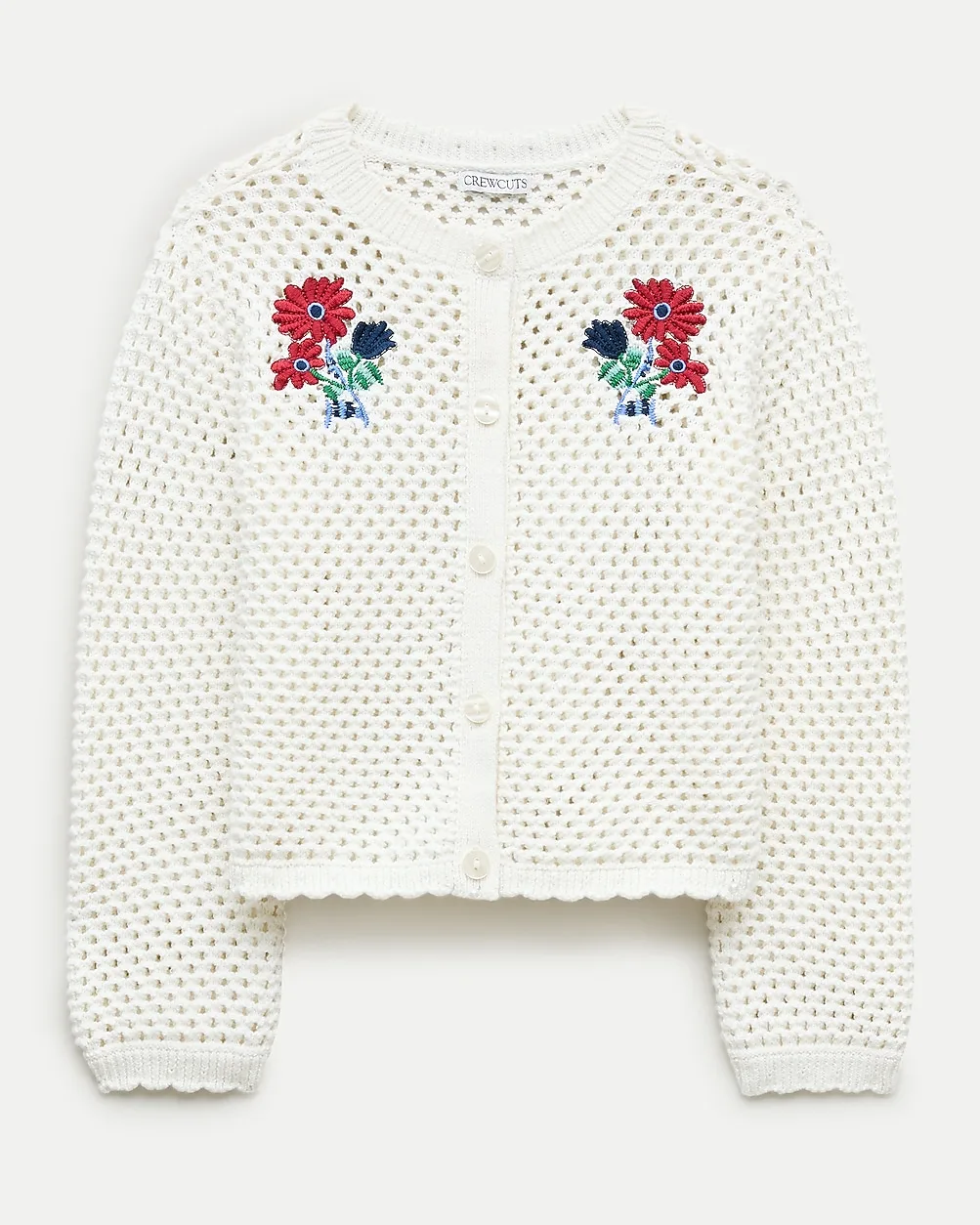 Embroidered Pointelle Cardigan by J.Crew
